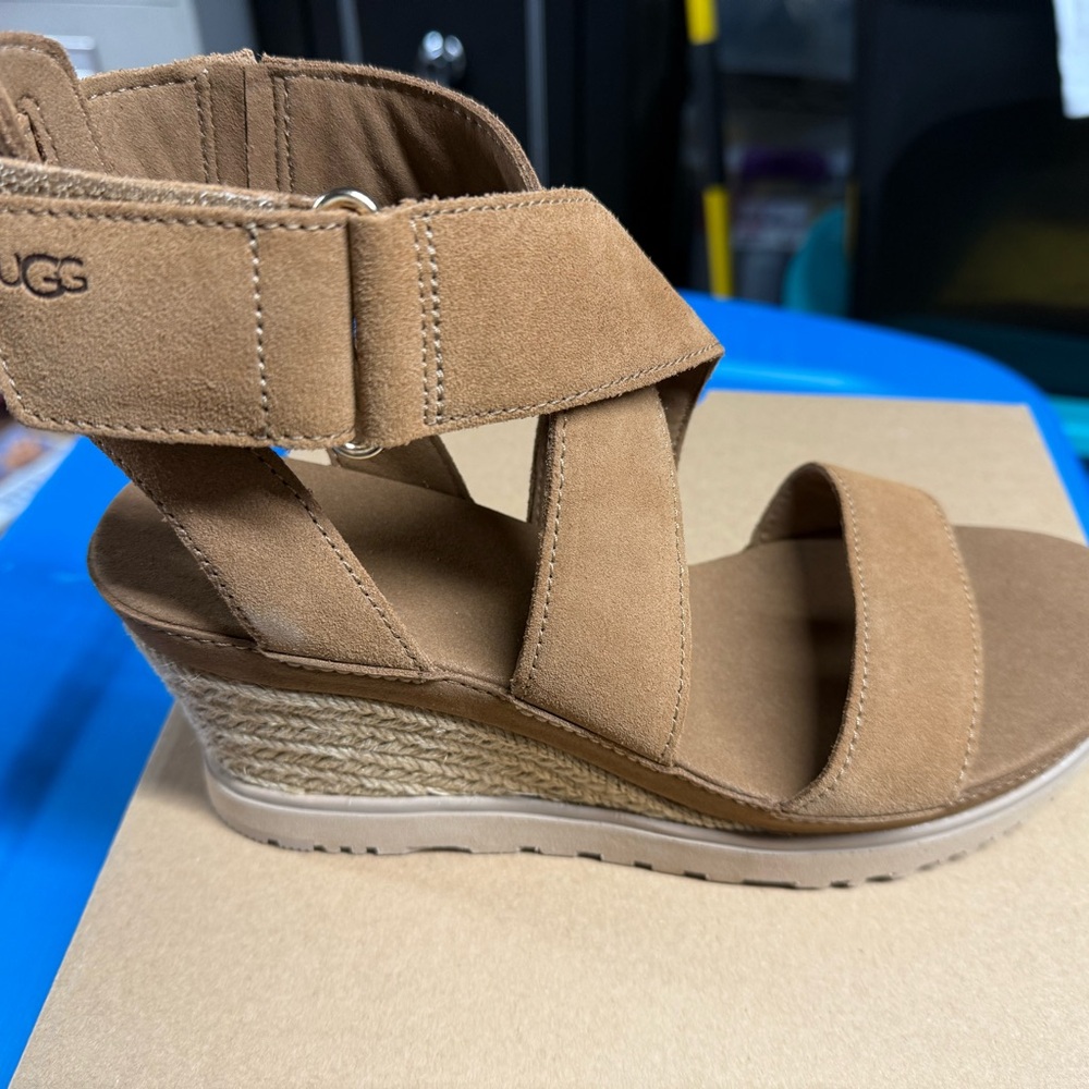 UGG Women's Tan Wedge Sandals